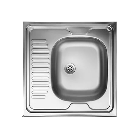 Кухонна мийка накладна 500*600 полірована 190/0,5 права